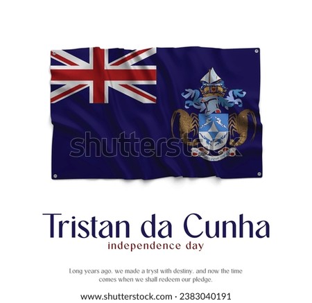 Tristan da Cunha Flag, Celebrating Independence Day. Abstract waving flag on white background Country Flag.