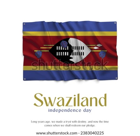 Swaziland Flag, Celebrating Independence Day. Abstract waving flag on white background Country Flag.