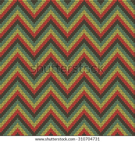 Fair Pattern sweater design on the wool knitted texture. Seamless Knitting Ornament. Striped Knitting Pattern. Background