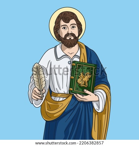 Saint Luke the Evangelist Colored Vector Illustration