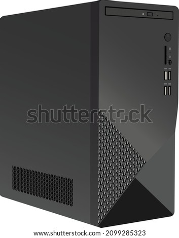Case Desktop PC desktop computer CPU office vector on white background