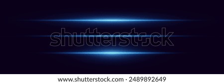 Set of blue flashes. Light neon lines, explosion of light.	
