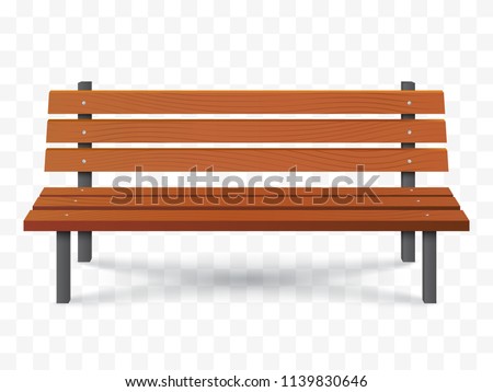 Vector Bench isolated. Park wooden bench illustration