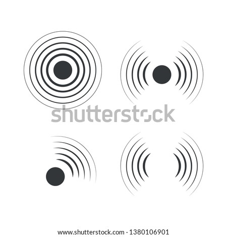 Radar icons. Sonar sound waves. Vector illustration