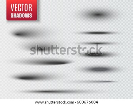 Set of transparent oval shadow with soft edges isolated. Vector illustration Foto stock © 
