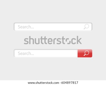 Search bar isolated on grey background. Vector template for internet searching. Web-surfing interface