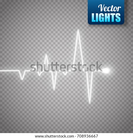 Heart pulse isolated on transparent background. Vector illustration