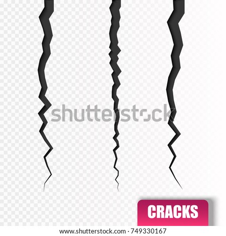 Earth crack isolated on transparent background. Vector illustration