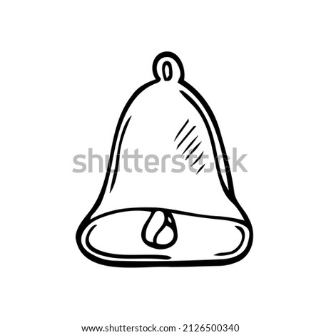 Simple Set of bell Notification Related Vector Line Icons. with hand drawn doodle hand drawing style vector isolated