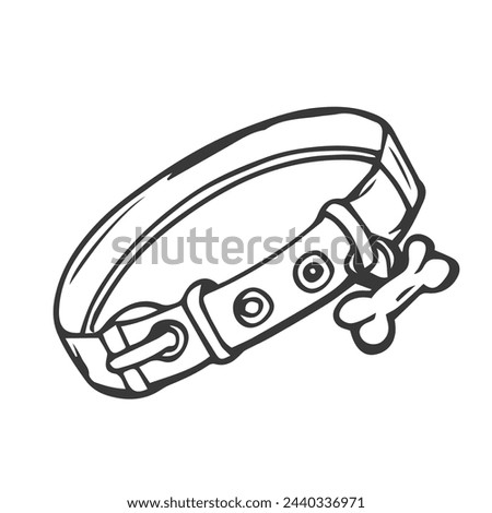 Dog collar outline icon Vector illustration