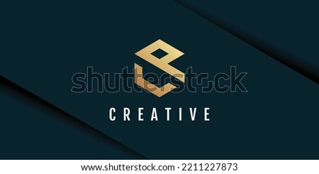 Letter cp logo illustration with hexagon pattern creative design