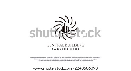 Central building logo design vector icon illustration