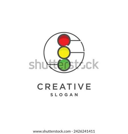 Traffic light logo design element vector icon with creative concept idea