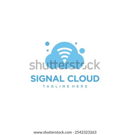 Cloud signal  icon vector logo design with creative concept Premium Vector