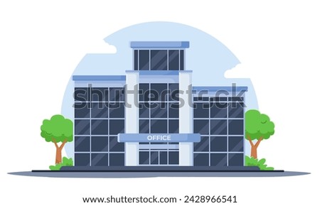 Office building Vector Illustration. Building And Landmark Icon Concept White Isolated. Flat illustration Suitable for Web Landing Pages, Banner, Sticker, Background