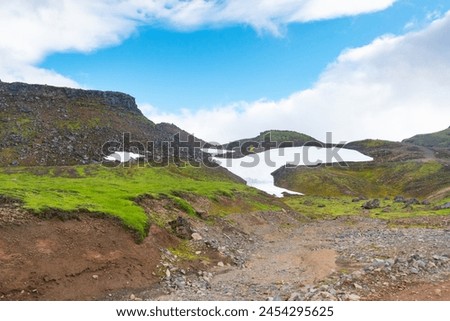 Similar – Foto Bild Panoramablick vom Vulkan Snaefellsjökull über die Halbinsel Snaefells auf Island im Sommer bei Tageslicht