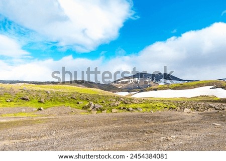 Similar – Foto Bild Panoramablick vom Vulkan Snaefellsjökull über die Halbinsel Snaefells auf Island im Sommer bei Tageslicht