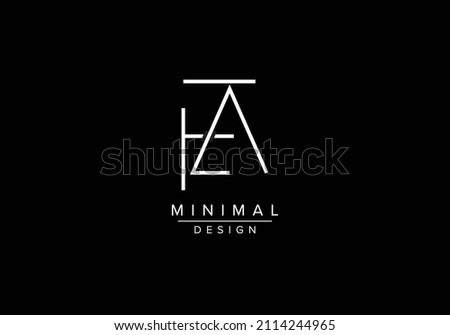 Abstract Alphabets Letters FA or AF Logo Imagine de stoc © 