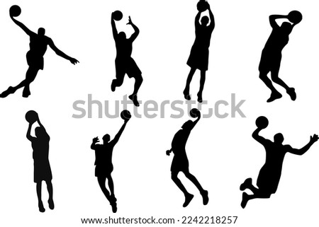 Set of collection basketball silhoutte