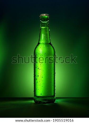 Similar – Image, Stock Photo Green Beer bottle with drops of dew condensation alcohol