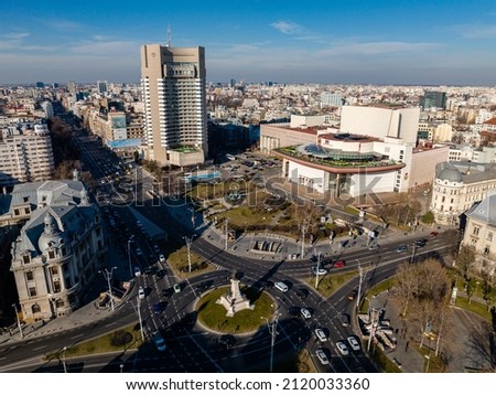Aerial view of a downtown on a sunny day Imagine de stoc © 