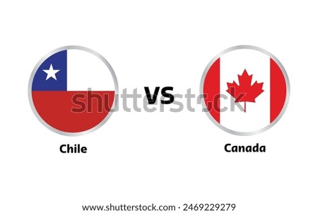 Chile vs Canada match , isolated on white background 