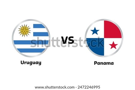 Uruguay vs Panama match , isolated on white background