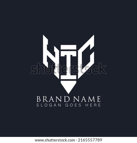 HTC Unique modern flat abstract geometric initials vector letter logo design.
