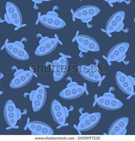 Vector isolated illustration of pattern with submarines.