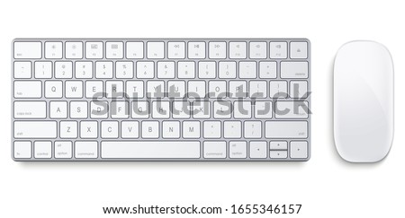  Keyboard and Mouse on a white background