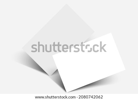 Mockup realistic business card with sharp corners, isolated on transparent background. Vector illustration EPS 10	
