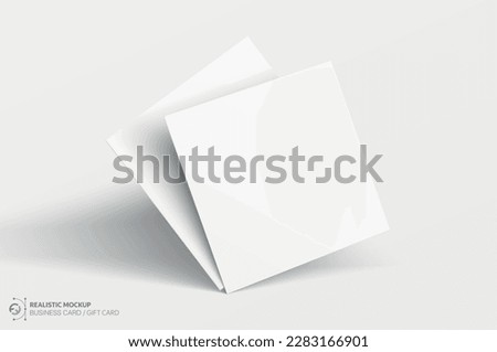 Mockup realistic square business card, gift card. Realistic blank business card with shadow for your design. Vector illustration EPS 10	