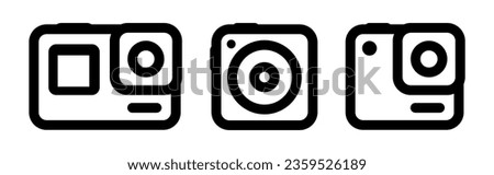 Action camera icon. Black line icon, Vector illustration 2023 - 2024