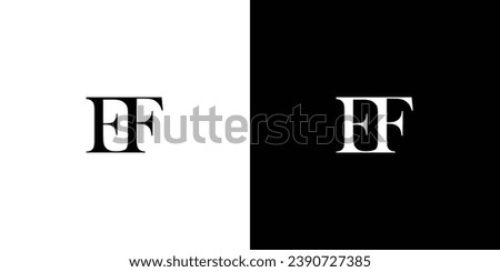 Abstract Luxury letter EF logo design vector template in black and white color