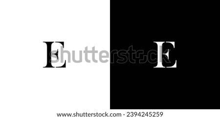 abstract Initial EI or IE monogram serif font in black and white color