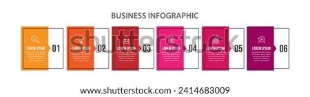Vector Infographic simple design with 6 options or steps. color full, Can be used for presentation banners, workflow layouts, flow charts, infographics, your business presentations