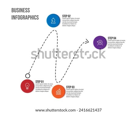 Vector Infographic simple design with 4 options or steps. Can be used for presentation banners, workflow layouts, flow charts, infographics, your business presentations