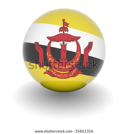 3d Ball With Flag Of Brunei. High Resolution 3d Render Isolated On ...