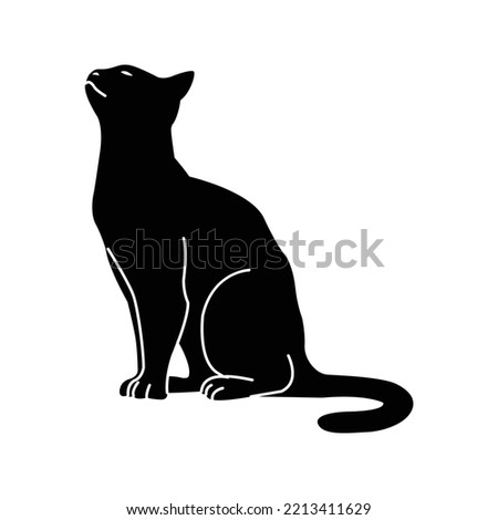 tomcat silhouette design sitting and