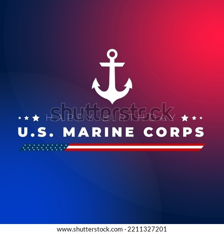 Happy birthday U.S. marine corps November 10.Template for background, banner, card, poster with text inscription.