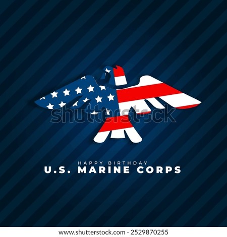 Poster happy birthday marine corps for social media post