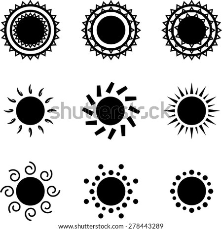 Black and white sun | 127 Free vector graphic images | Free-Vectors
