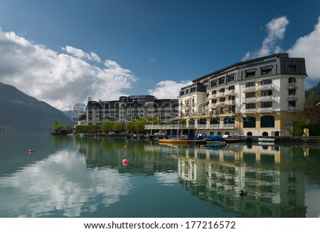 Hotel at Lake Zell in the Alps, Austria
