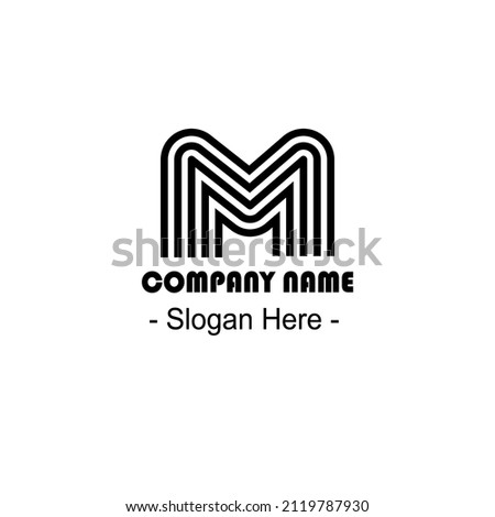 Monochrome Modern Letter M logo design