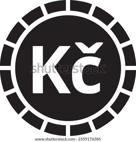 Czech_Republic_currency_black vector high quality files 