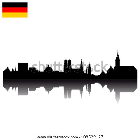 Detailed vector Munich skyline