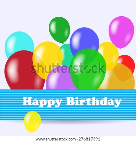 Holiday vector background with colorful balloons. Birthday