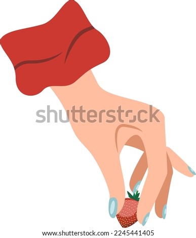 Similar – Image, Stock Photo Hand holding strawberry