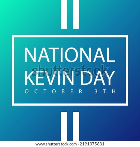 National kevin day, October 3th, suitable for social media post, card greeting, poster. Vector illustration