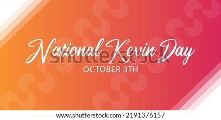 National kevin day banner, October 3th, suitable for social media post, card greeting, poster, background, banner, sale. Vector illustration